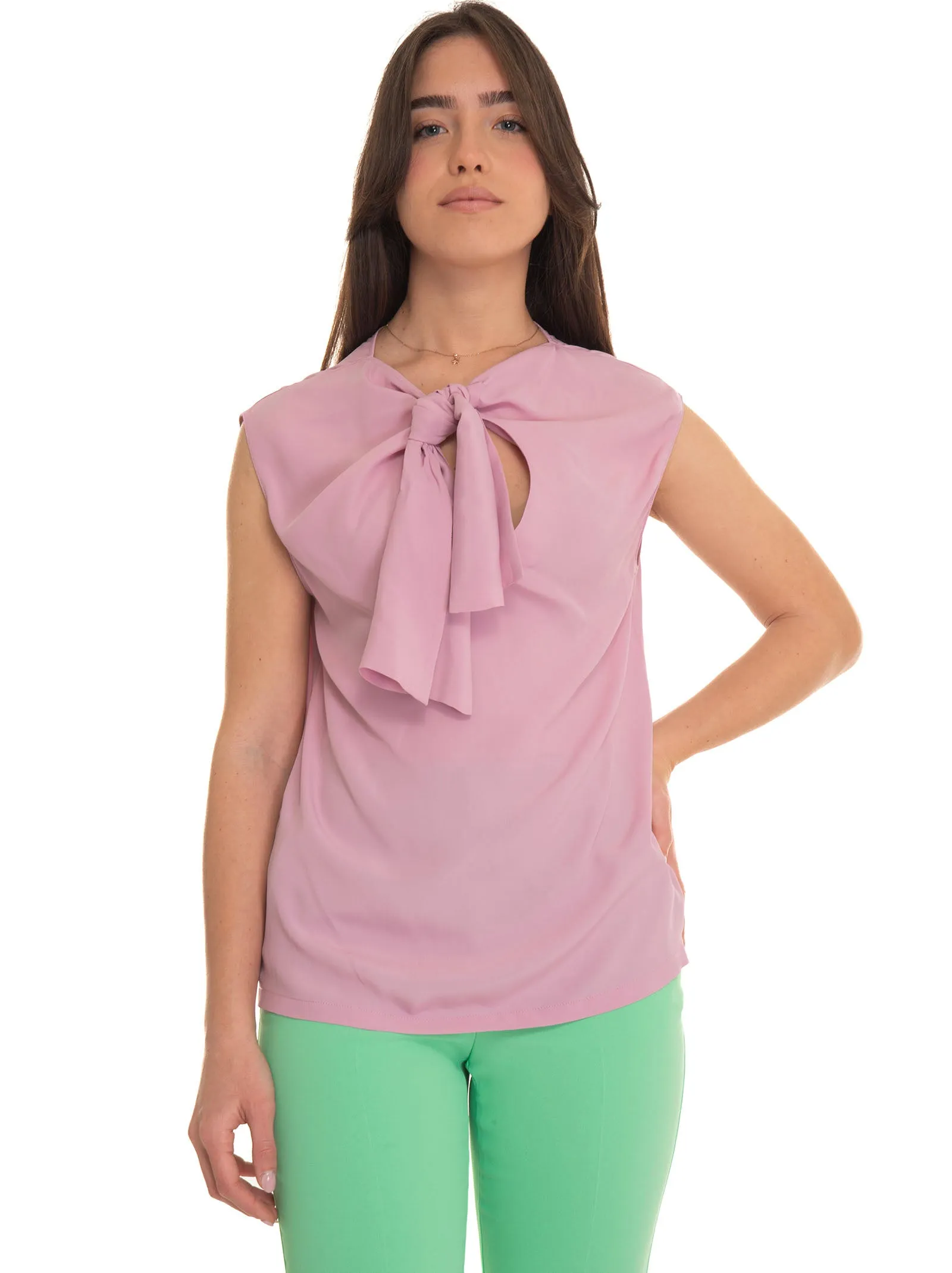 Canotta tinta unita Tiberino Rosa Pinko Donna